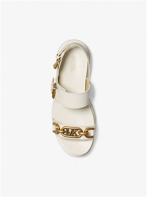 michael kors kailey lug flat sandal|Kailey Logo Embellished Leather Sandal .